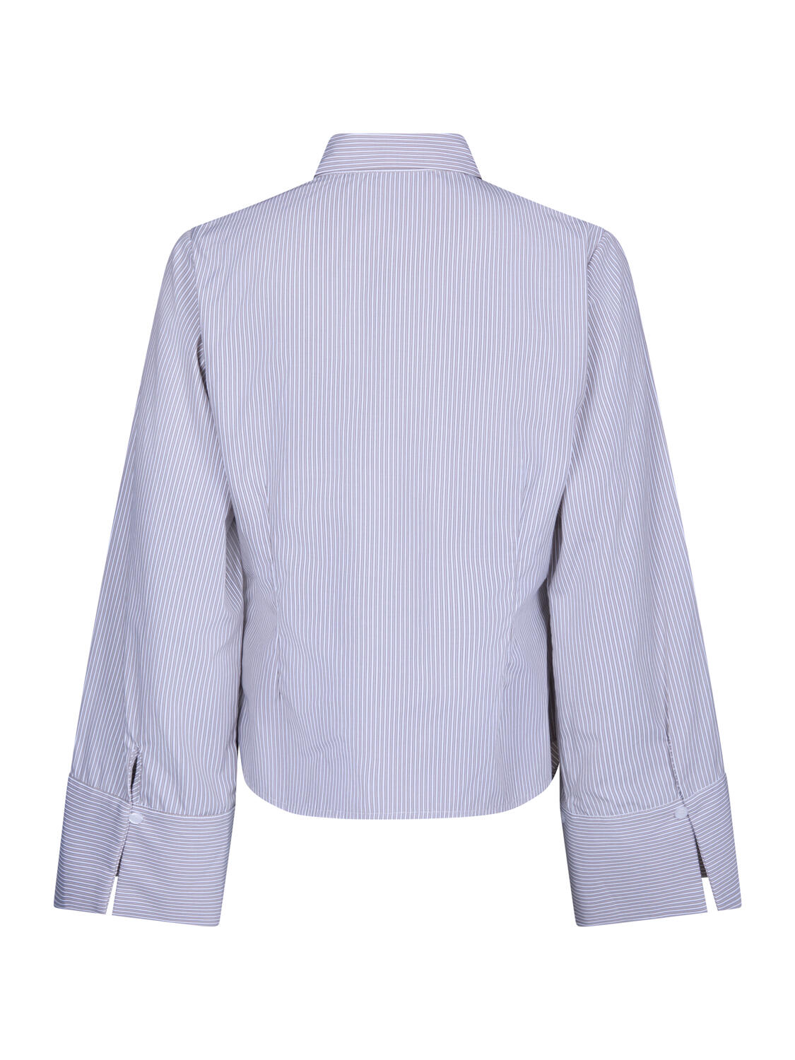 Menli stripe skjortebluse – Taupe